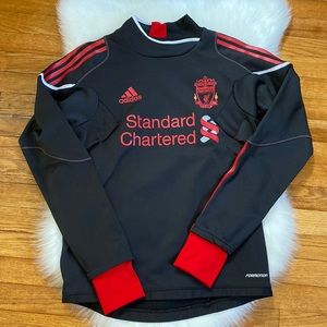 -Adidas Liverpool training top, long sleeves, black/red, size S Unisex